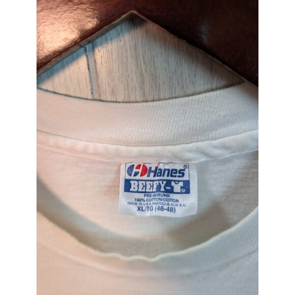 VTG 90s Great Smokey Mountain Shirt Mens XL Single Stitch USA White Flaw - Picture 5 of 9